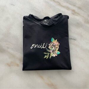 O'Neill Black Floral rash guard/ sun shirt size L